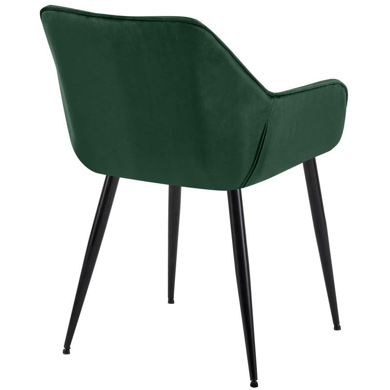 Ensemble de 2 chaises de salle à manger Vessa, velours vert