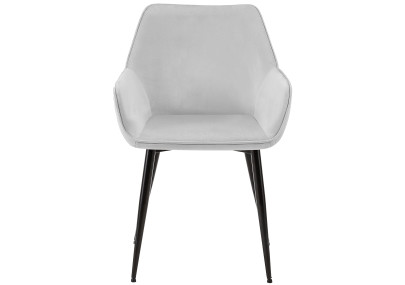 Ensemble de 2 chaises de salle à manger Vessa en velours gris clair