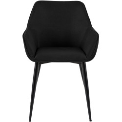 Ensemble de 2 chaises de salle à manger Vessa, tissu noir
