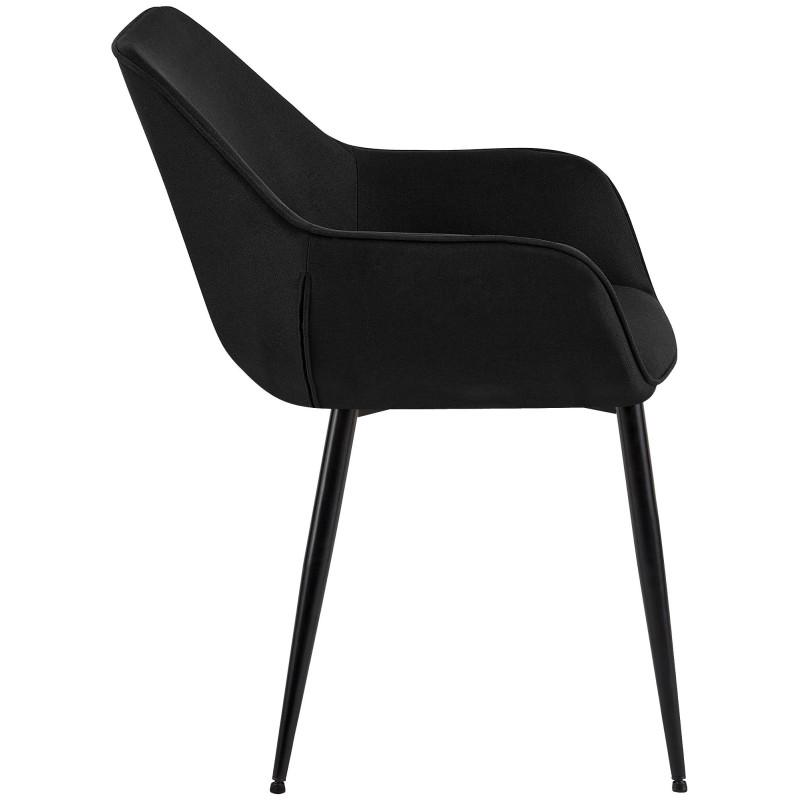 Ensemble de 2 chaises de salle à manger Vessa, tissu noir