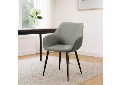 Ensemble de 2 chaises de salle à manger Vessa, tissu gris clair