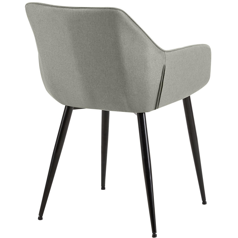 Ensemble de 2 chaises de salle à manger Vessa, tissu gris clair