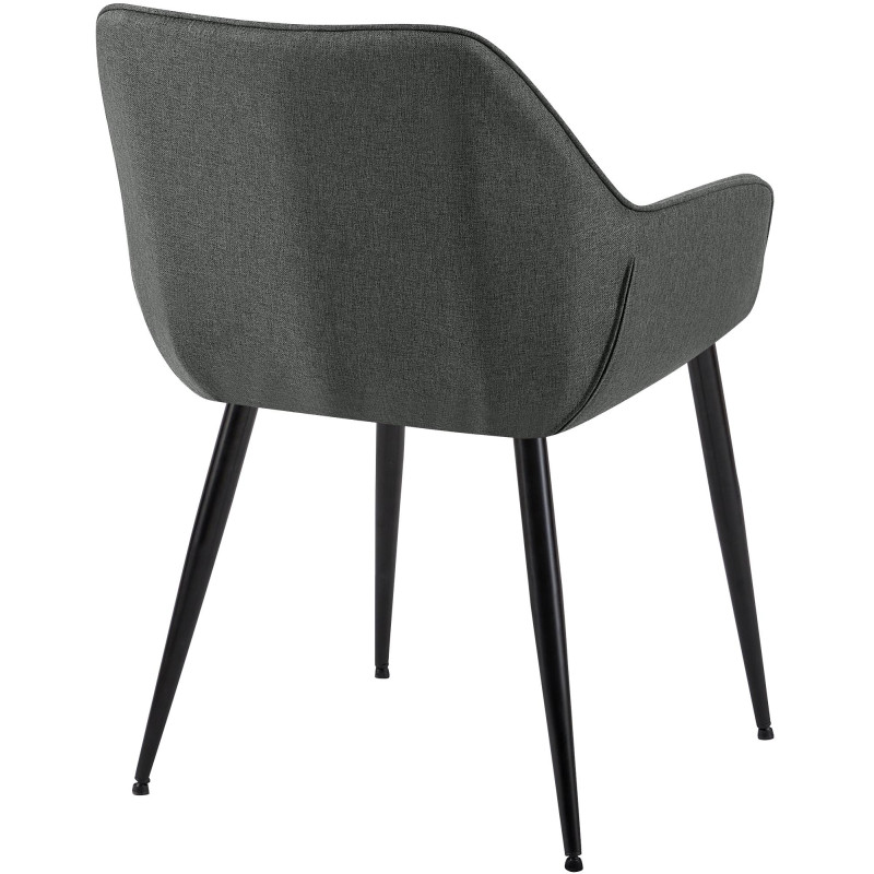 Ensemble de 2 chaises de salle à manger Vessa, tissu gris foncé