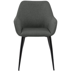 Ensemble de 2 chaises de salle à manger Vessa, tissu gris foncé