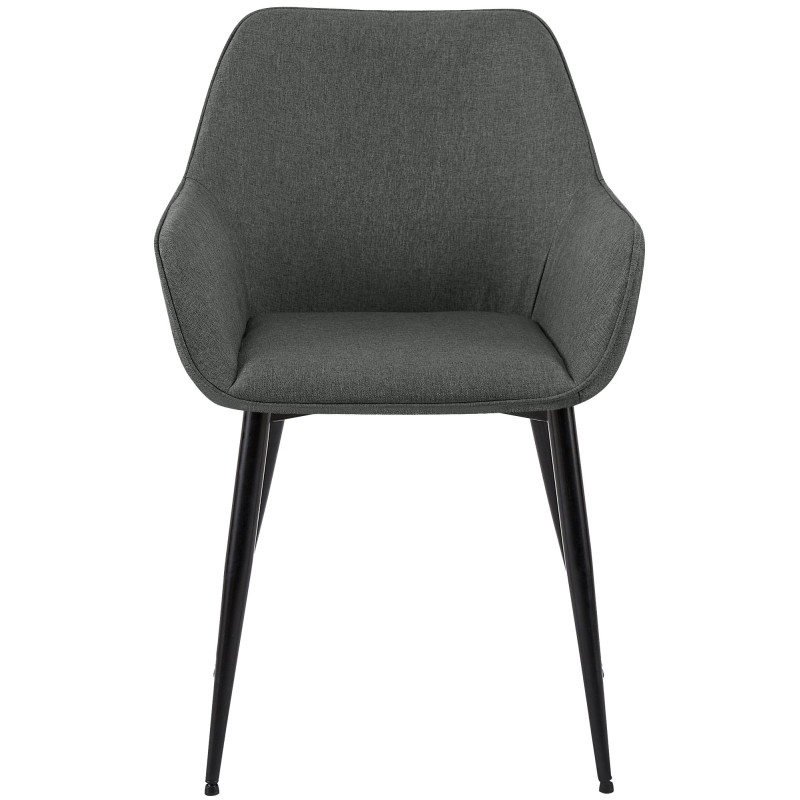 Ensemble de 2 chaises de salle à manger Vessa, tissu gris foncé