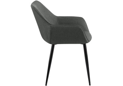 Ensemble de 2 chaises de salle à manger Vessa, tissu gris foncé