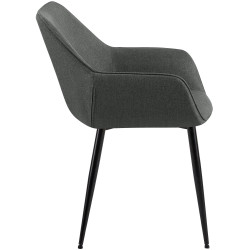 Ensemble de 2 chaises de salle à manger Vessa, tissu gris foncé