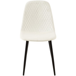 Ensemble de 4 chaises Giverny en velours blanc crème