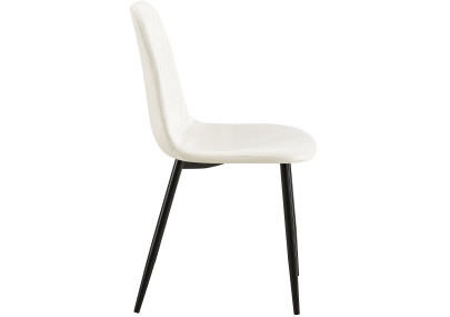 Ensemble de 4 chaises Giverny en velours blanc crème