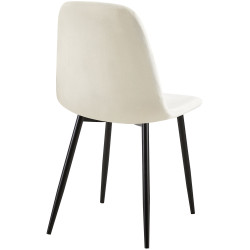Ensemble de 4 chaises Giverny en velours blanc crème