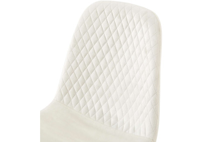 Ensemble de 4 chaises Giverny en velours blanc crème