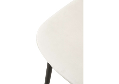 Ensemble de 4 chaises Giverny en velours blanc crème