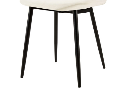 Ensemble de 4 chaises Giverny en velours blanc crème