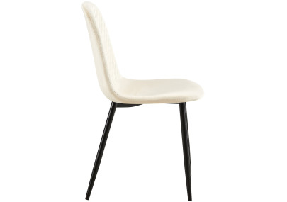 Ensemble de 4 chaises Giverny en velours crème