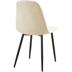 Ensemble de 4 chaises Giverny en velours crème