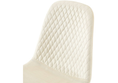 Ensemble de 4 chaises Giverny en velours crème