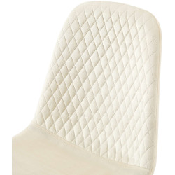 Ensemble de 4 chaises Giverny en velours crème