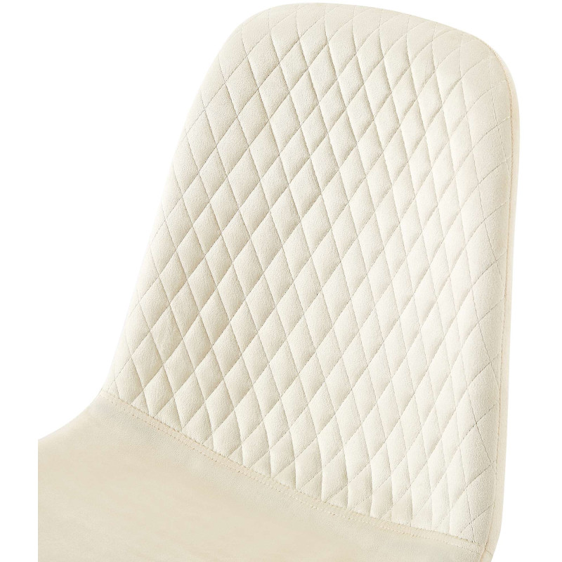 Ensemble de 4 chaises Giverny en velours crème