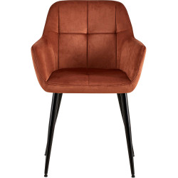 Ensemble de 2 chaises de salle à manger Emia en velours marron