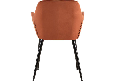 Ensemble de 2 chaises de salle à manger Emia en velours marron