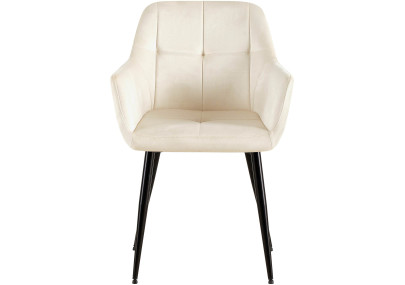 Ensemble de 2 chaises de salle à manger Emia en velours crème