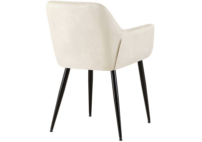 Ensemble de 2 chaises de salle à manger Emia en velours crème