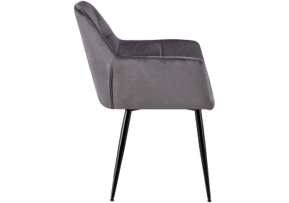 Ensemble de 2 chaises de salle à manger Emia en velours gris