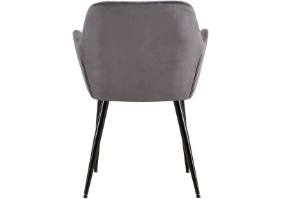 Ensemble de 2 chaises de salle à manger Emia en velours gris