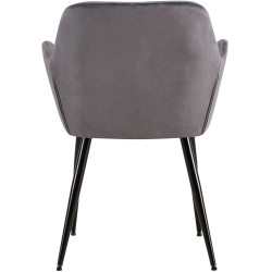 Ensemble de 2 chaises de salle à manger Emia en velours gris