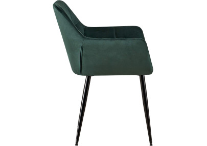 Ensemble de 2 chaises de salle à manger Emia en velours vert