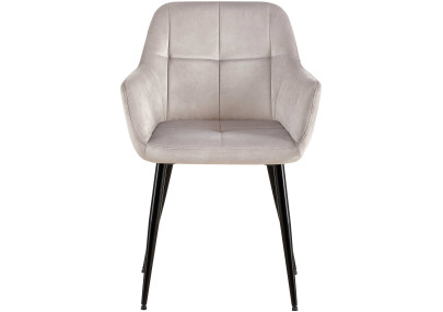 Ensemble de 2 chaises de salle à manger Emia en velours gris clair
