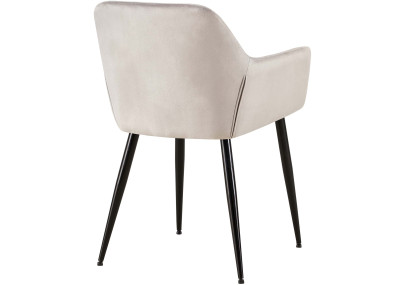 Ensemble de 2 chaises de salle à manger Emia en velours gris clair