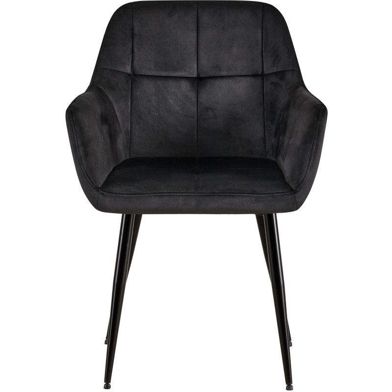 Ensemble de 2 chaises de salle à manger Emia en velours noir