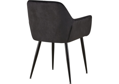 Ensemble de 2 chaises de salle à manger Emia en velours noir