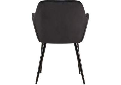 Ensemble de 2 chaises de salle à manger Emia en velours noir