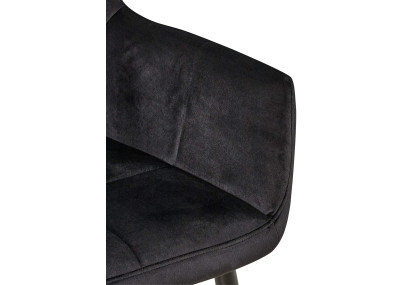 Ensemble de 2 chaises de salle à manger Emia en velours noir