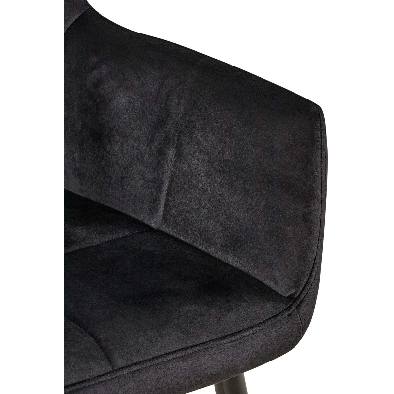 Ensemble de 2 chaises de salle à manger Emia en velours noir