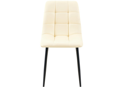 Chaise de salle à manger Antibes en similicuir crème