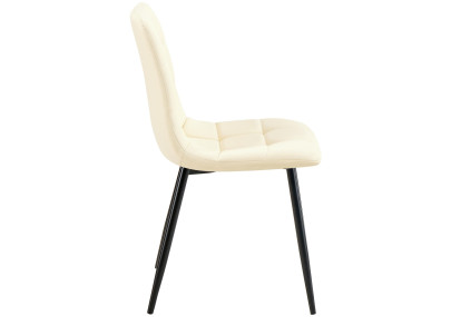 Chaise de salle à manger Antibes en similicuir crème