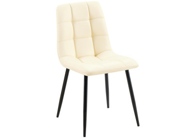 Chaise de salle à manger Antibes en similicuir crème