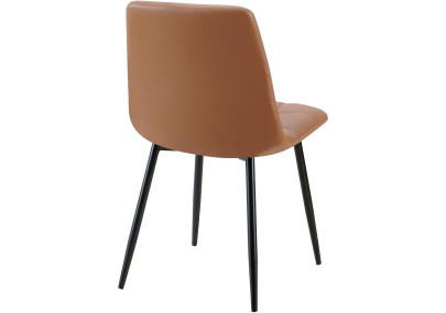 Chaise de salle à manger Antibes en similicuir marron foncé