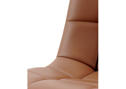 Chaise de salle à manger Antibes en similicuir marron foncé