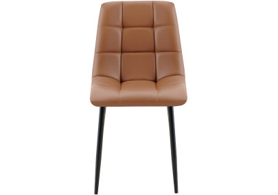 Chaise de salle à manger Antibes en similicuir marron foncé