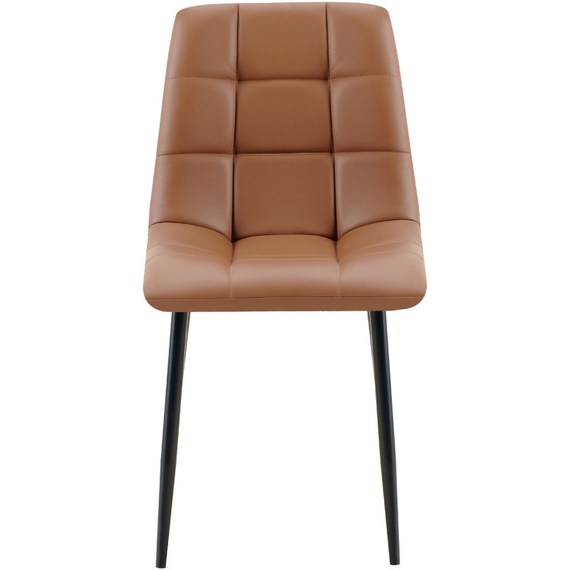 Chaise de salle à manger Antibes en similicuir marron foncé