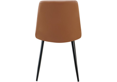 Chaise de salle à manger Antibes en similicuir marron foncé