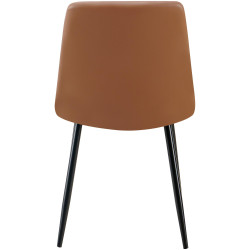 Chaise de salle à manger Antibes en similicuir marron foncé