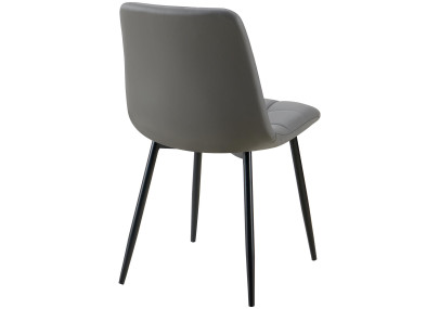 Chaise de salle à manger Antibes en similicuir gris foncé