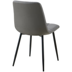 Chaise de salle à manger Antibes en similicuir gris foncé