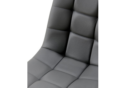 Chaise de salle à manger Antibes en similicuir gris foncé