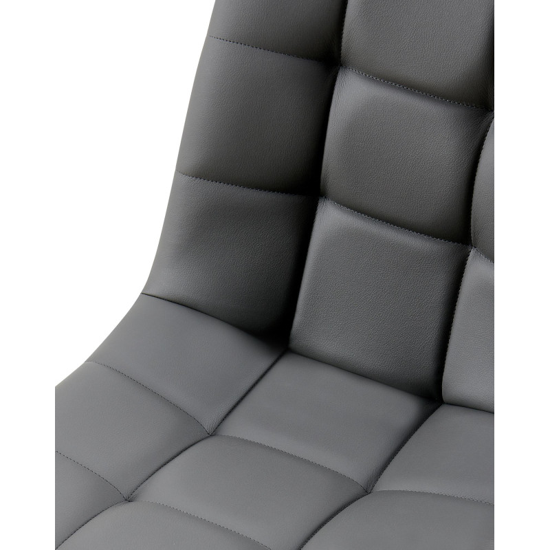 Chaise de salle à manger Antibes en similicuir gris foncé